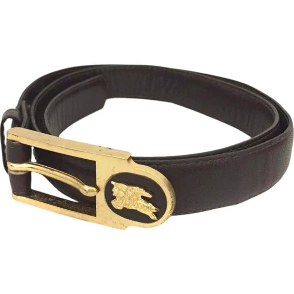 621147AR (S1) Burberry Belt Horse Logo Brown Leather - Picture 1 of 9